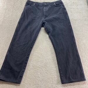 Wrangler Cowboy Cut Jeans Mens 40x34 Fit 38x27 Black High Rise Denim Made in USA
